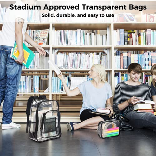 Gekmor 3Pack Clear Backpack Set Stadium Approved, Transparent Backpack With See Through Lunch Bag And Pencil Case-Heavy Duty Pvc #TOP1