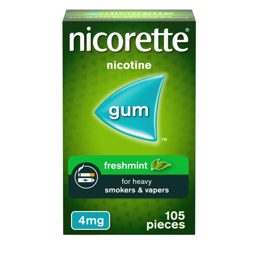 Freshmint 4mg Gum (105 Pieces), Discreet Stop Smoking and Stop Vaping Aid to Help you Quit For Good, Tackle Cravings and Withdrawal Symptoms, Freshmint Nicotine Gum (Quit Smoking or Vaping)