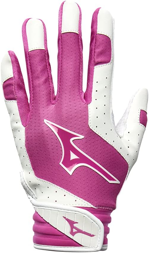 Mizuno Finch Softball Padded Batting Gloves | Pair | Adult and Youth | Nonslip Palm | Padded ShockPalm | FlexMesh Back | QuikAdjust Wrist Tab