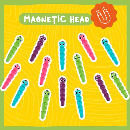 Nene Toys 8 Bunte magnetische Würmer – Ersatzpackung – Spechtfütterungsspiel – Erweiterungs-Spielset für Kleinkinder ab 2 Jahren – Förderung der Feinmotorik und Hand-Auge-Koordination