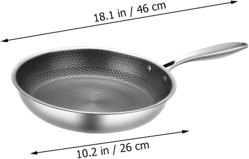 Stainless Steel Egg Frying Pan Honeycomb Bottom Non-stick Skillet for for Camping and Home Use and Easy to Clean