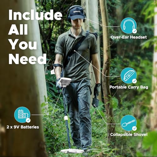 Image of Metal Detector for Adults, 5 Professional Mode with Higher Accuracy 10 inch Waterproof Coil for Gold Detecting