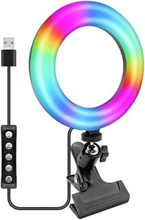 6'' LED Ring Fill Light, RGB Selfie Ring Light, Dimmable Bi-Color 3200-5600K, for YouTube Video Vlog Live Stream Makeup (Color : Style2)