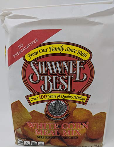 Shawnee Mills White Cornbread Mix Bundle - 1 x 5 LB Bag of Shawee Mills Cornmeal Mix, White, Self-Rising, Bundled with Recipe Sheet