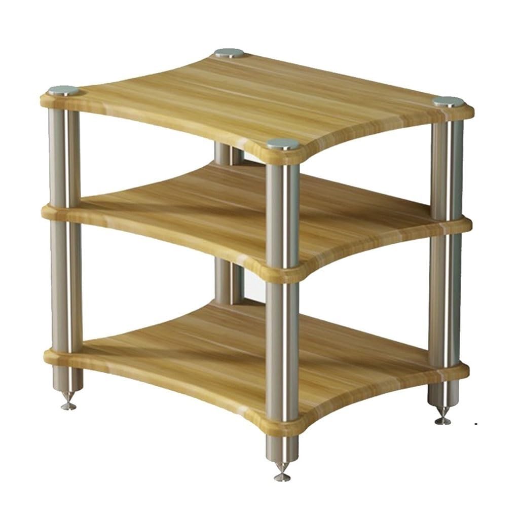 Wielofunkcyjny stojak Hi-Fi - 3-poziomowy uchwyt MDF do sprzętu audio, wzmacniaczy i szaf AV, drewniane wykończenie, 60 x 48 x 62 cm - Eleganckie wielowarstwowe rozwiązanie do przechowywania