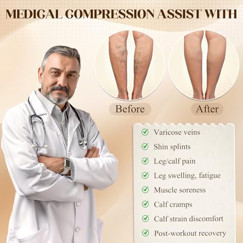 Image of 15-20mmHg Sheer Compression Socks for Women, 2 Pairs Knee High Compression Socks, Closed Toe Medical Compression Stockings for Swelling Shin Splints Varicose Veins