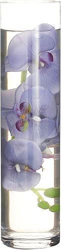 Craft and Party Jarrón de cristal cilíndrico, portavelas de huracán, juego de 1, jarrones cilíndricos transparentes de 8 pulgadas, apertura de 4