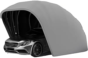 Retractable Semi-Automatic Garage Carport - Stainless Steel Grey