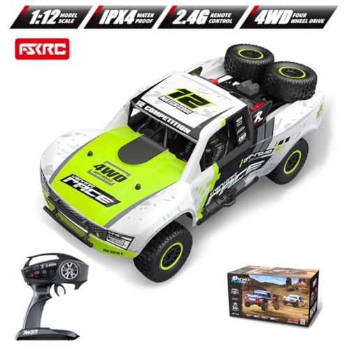 Image of 1 /12 RD12 RC Drift Car, 4WD Full-Proportional Brushed Racing Car with Gyroscope and 7-Color LED Lights, Remote Control Truck Gift for Adults (Green)