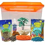 Needzo Ultimate All in One Hermit Crab Cage Starter Pack, Beginner Habitat Supplies Kit for Terrariums, Includes 2 Gallon Cage, Food, Pool, Feeder, and More, Colors May Vary, 7 Pieces