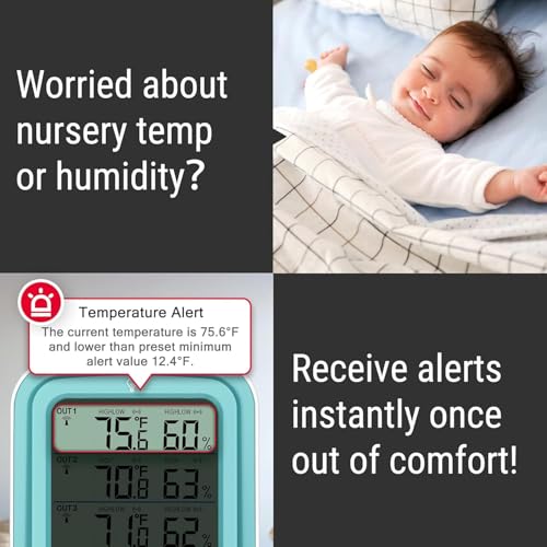 Image of LABART ThermoPro TP220B 500FT Digital Hygrometer Indoor Outdoor Thermometer Wireless Temperature and Humidity Gauge Digital Hygrometer Thermometer Temperature Humidity Monitor