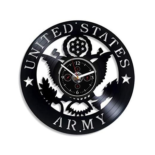United States Army Wall Clock Vintage Vinyl Record Retro Wall Clock Large US Army Art for Boyfriend American Army Art Birthday Gift US Army Gift for Husband USA New Year Gift