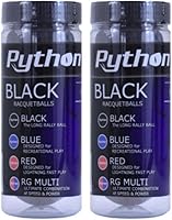 Vista 3 de Python 3 Ball Can Black Racquetballs (¡Bola larga de rally!)