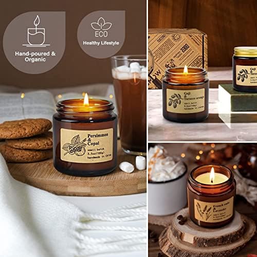 YMing Scented Candles Gift Set, Hand-Poured Natural Soy Wax Jar Candles, Perfect Women Gifts with Essential Oils for Aromatherapy Relaxation,Candles Gifts for Women, Mother's Day, Birthday