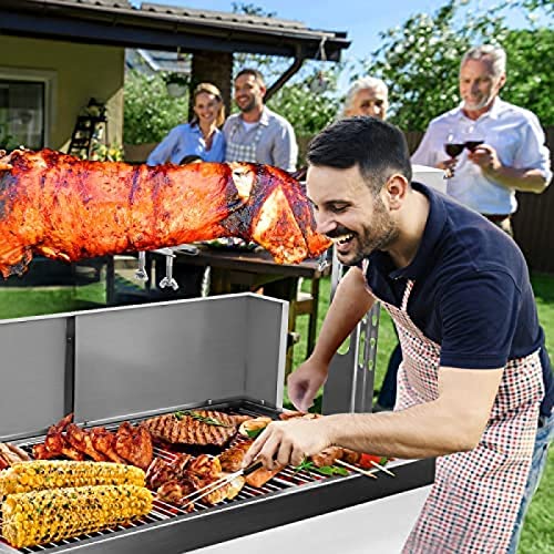 132Lbs 37'' 2 Lamb Pig Goat Charcoal Barbeque Grill Spit Rotisserie Hog Roasting Machine With Wind Shield Motor #TOP1