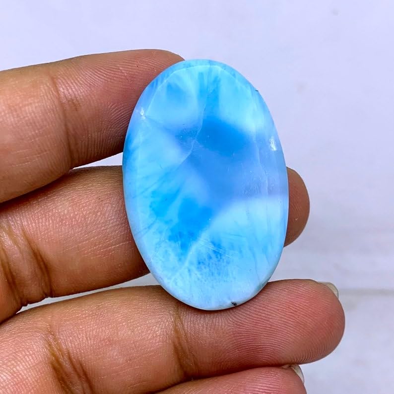 Larimar naturel en cabochon pour sublimer vos colliers faits main