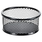 CIYODO Mesh Büroklammer Aufbewahrungsbox Multifunktionale Schreibtisch Organizer Für Papierclips Praktischer Spender Für Bürobedarf Schwarz
