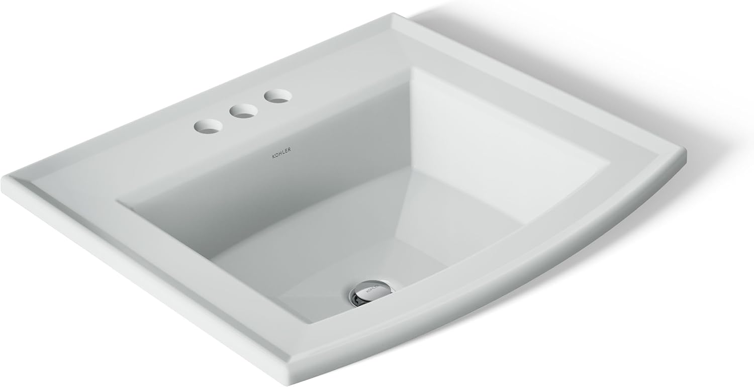 Kohler 2356-4-95 Archer® 22-3/4" rectangular drop-in bathroom sink, Ice Grey