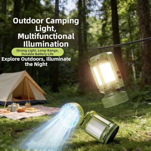 Lanterne de camping rechargeable 4 modes avec ventilateur solaire
