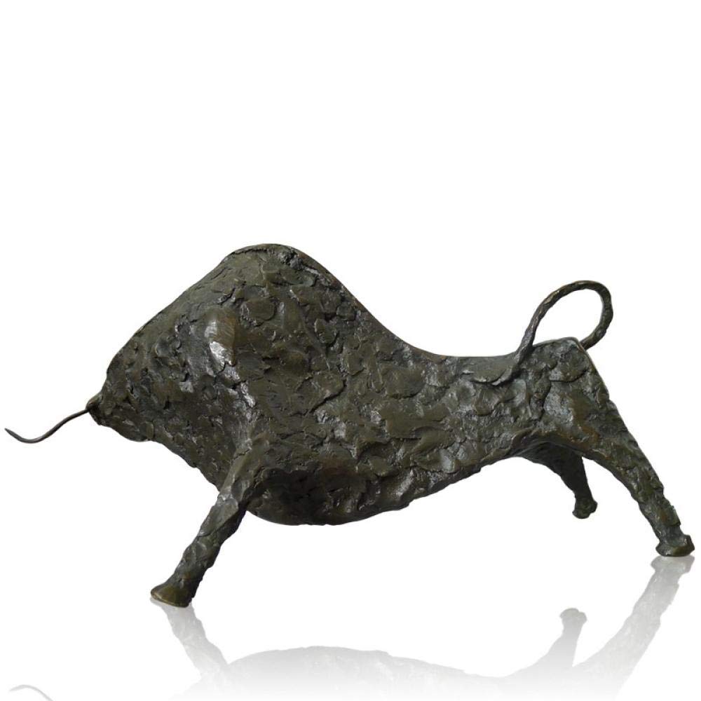 Bœuf du Zodiaque en cuivre, statue créative décorations maison - 6