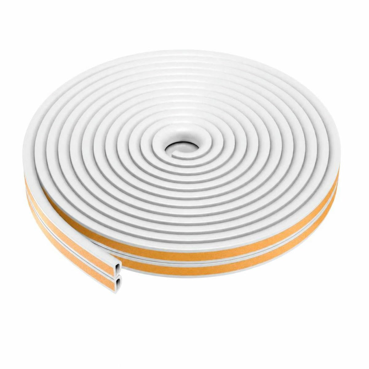 5m/10m Door Seal Strip Self-Adhesive Draft Stopper Tape Window Weather Stripping Insulation Noise Rubber Sealing Strip-D white-5M (16.4ft)