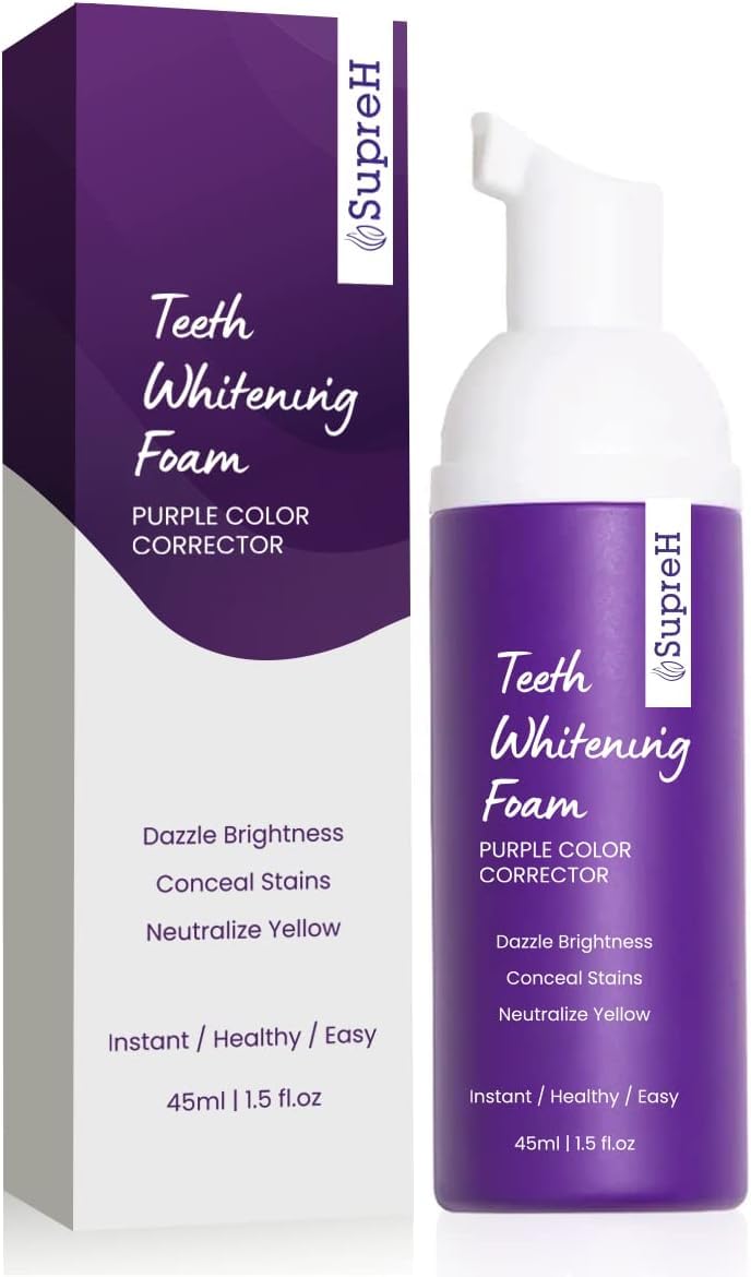 Purple Toothpaste for Teeth Whitening Best Color-Correcting Foam Toothpaste for Stain Removal - Sensitive Teeth Brightening Non-Peroxide Whitening