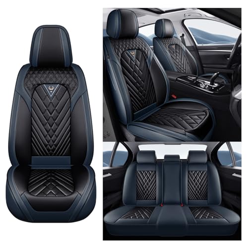 NOBQUA Autositzbezüge Universal Set, Leder Autositzbezug Komplettset, Vordersitze & Rückbank，Universal Fit für die meisten PKW, SUV, Limousinen und LKW