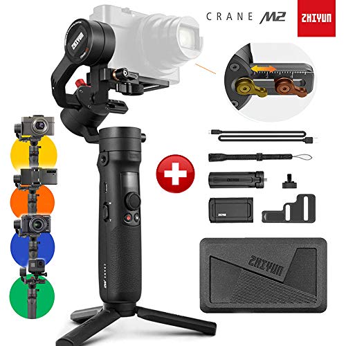 Zhiyun Crane M2 3-Axis Gimbals Compatible for Action Camera, Mirrorless Compact Cameras,Smartphones,Payload：130g