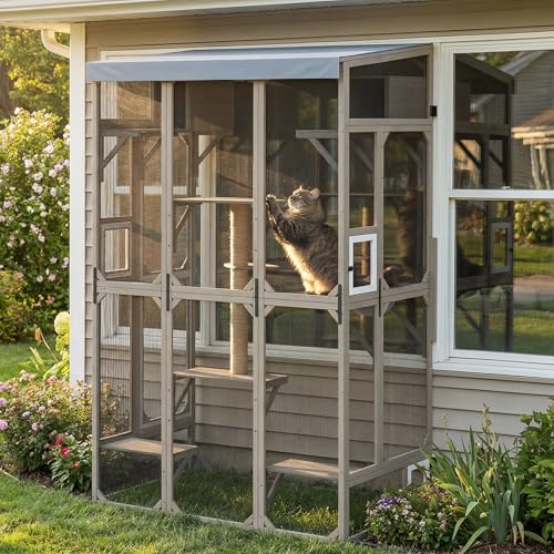 Gowoodhut 99.5" Cat Window Box Large Window Catio for Multiple
