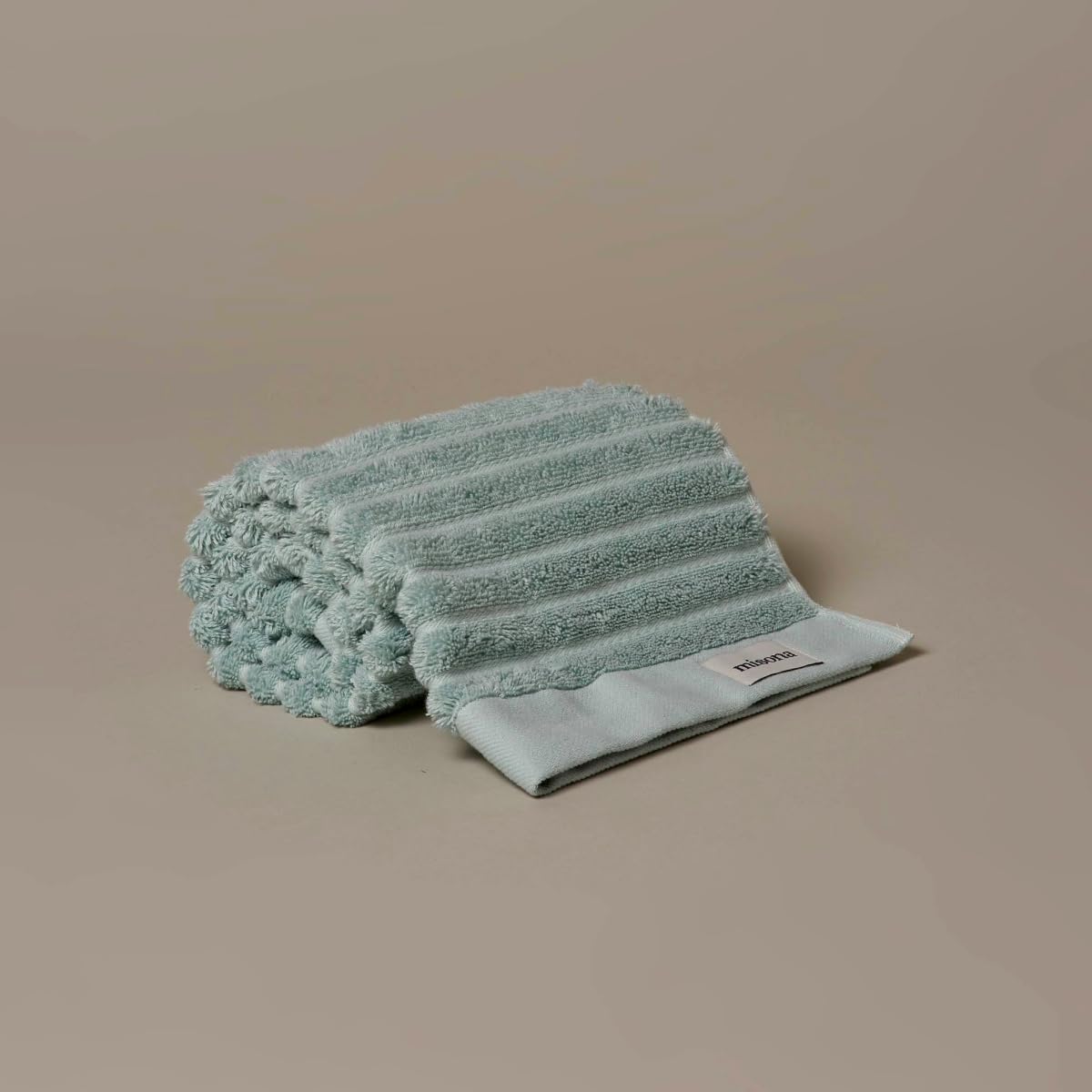 Rackhams Blue Ribbed Organic Cotton Towels - Hand Towel - Duckegg