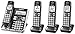 PANASONIC Link2Cell Bluetooth Cordless Phone System with Voice Assistant, Call Blocking and Answering Machine. DECT 6.0 Expandable Cordless System - 4 Handsets - KX-TGF574S (Silver)
