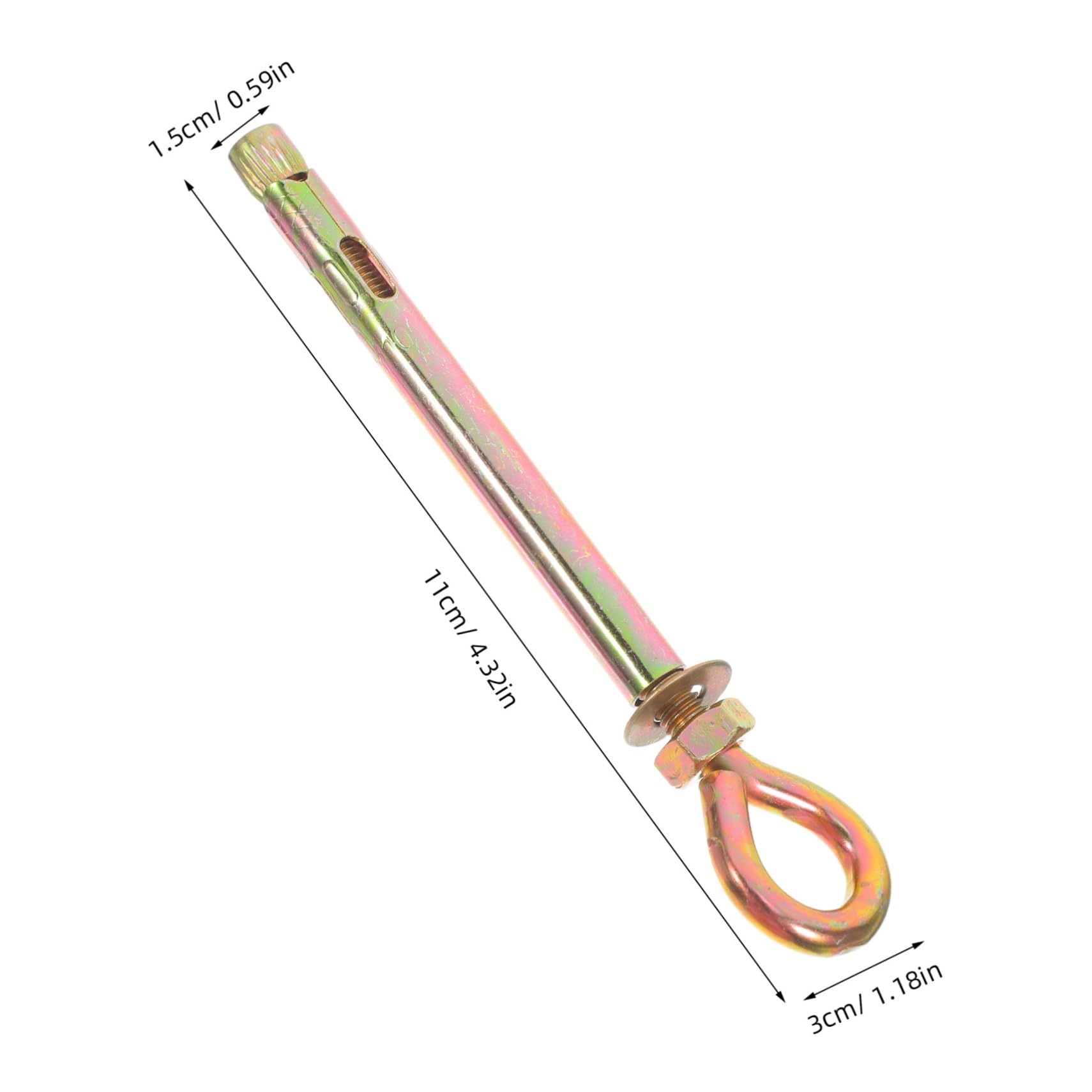 SOLUSTRE 10pcs Heavy Duty Expansion Eye Bolts Swing Hooks Carbon Steel Screw Galvanized Lifting Ring for Concrete