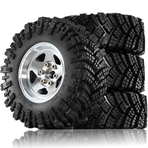 RC�r�[�h���b�N�^�C���p�[�c For Traxxas For TRX4 D90 D110 For Axial For SCX10 For MST 1/10 4 �� 98 �~�����[�g�� 1.9 "�����r�[�h���b�N�z�C�[�������S���^�C���Z�b�g RC �N���[���[