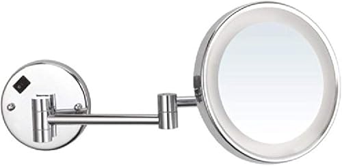 Nameeks AR7703-CR-3x Glimmer - Espejo de maquillaje redondo de 3 aumentos con LED, cromado