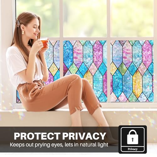 Película decorativa para ventana con privacidad, 17.3 x 78.7 pulgadas miniatura 2