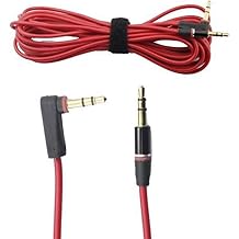 Seardream 16FT 5M 3.5mm Right Angle Male To Male 800 AUX Audio Cable Cord for Beats Dr. Dre Studio Red Color