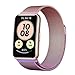Produktbild BrynnShop Metall Armband Kompatibel mit Huawei Watch Fit Armband Edelstahl Ersatz Bunt Mesh mit Magnetische Für Herren Damen Uhrenarmband Für Huawei Watch Fit Elegant & Watch Fit New (B)
