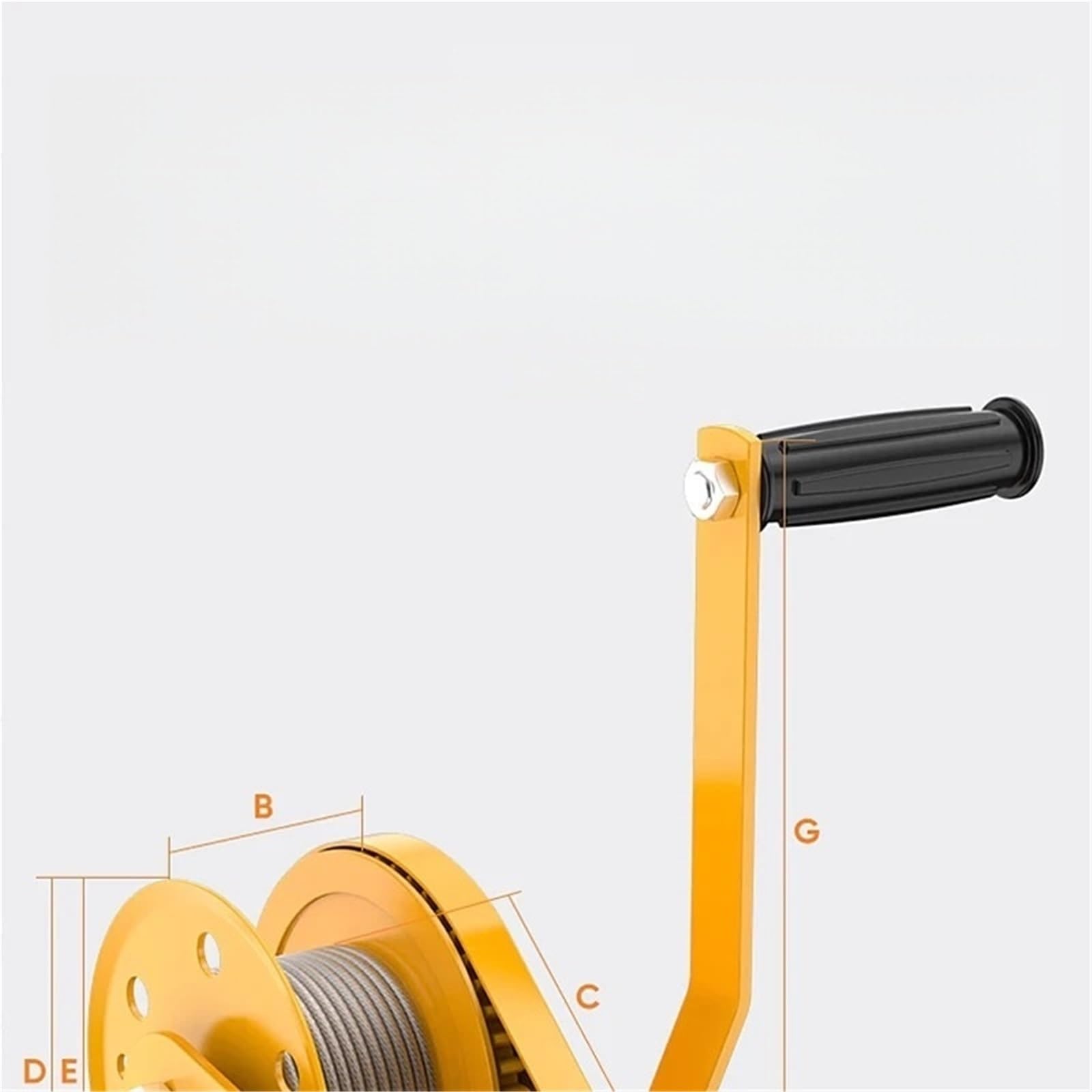 Paranco elettrico cavo Verricello Manuale Da 1200 Libbre For Carichi Pesanti Fune In Acciaio Zincato Manovella Ad Azionamento(1200LB 5m)