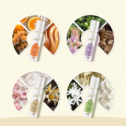 Image of Layer'r Wottagirl Fragrance Mist Combo Pack of 4 (25ml Each) - 100% Vegan - Amalfi Sunset, Sicilian Pistachio, Madagascar Vanilla & Mexican Tuberose - Long-Lasting Fragrance Mist for Women