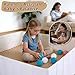 Ball Pit for Toddlers Baby Girls Boys Dogs with Play Mats as Playpen, Fence, Rectangle Oxford Cloth Portable & Foldable (White)