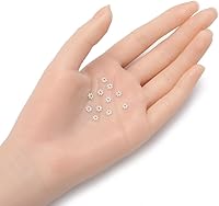 Vista 2 de CF110-S - 400 cuentas espaciadoras delgadas de 0.177 in de margarita, cuentas planas, chapadas en plata de ley, metal de latón para fabricación