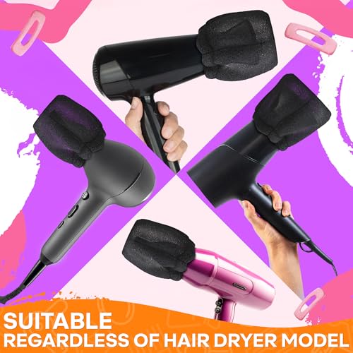 2 Pcs Sock Diffuser for Hair Dryer - Compact 5.12x3.35" Universal Hair Dryer Diffuser Sock Made of Soft, Heat-Resistant and Flexible Foam, Tear-Resistant and Reusable - For Uniform Heat Distribution
