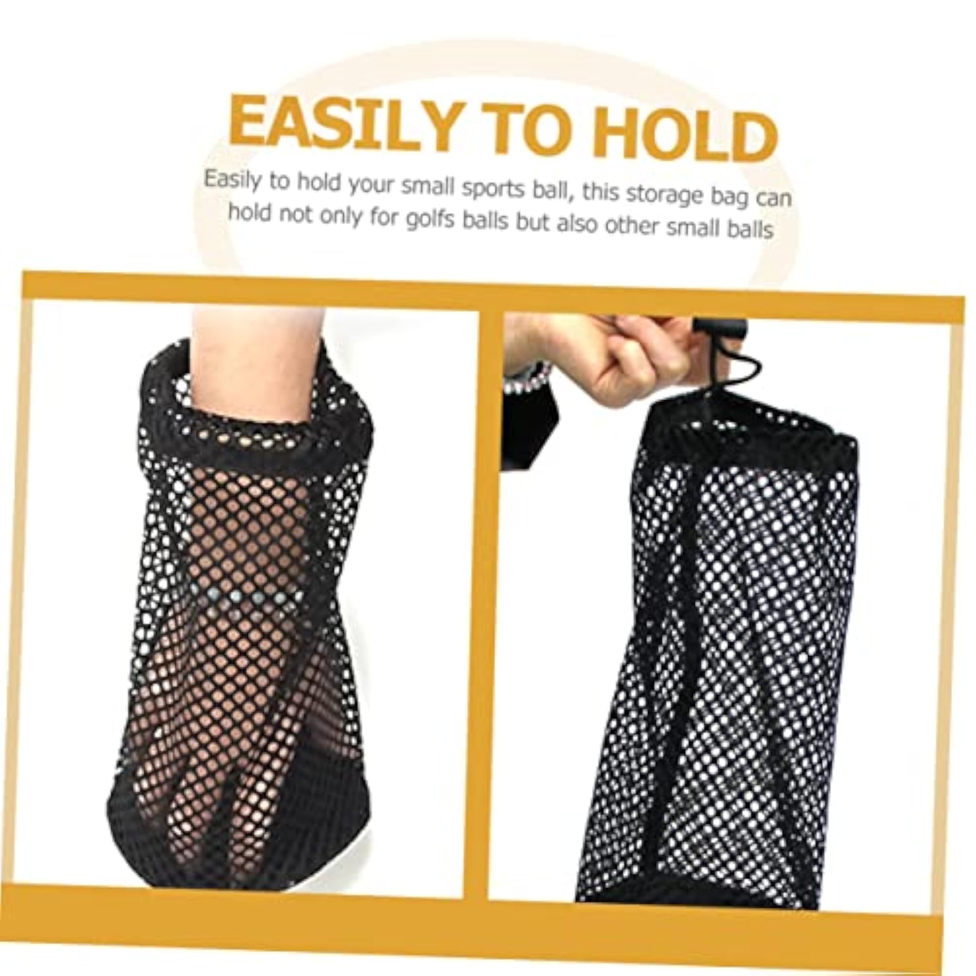 Golf Mesh Storage Bag Drawstring Pouch for Sports