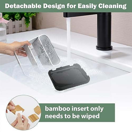 Chintu Toothbrush Holders for Bathroom Counter Organizer - 6 Slots Kids Tooth Brushing Holder Rustic Toothbrush and Toothpaste Holder for Vanity Organization Farmhouse Electric Toothbrush Caddy Black