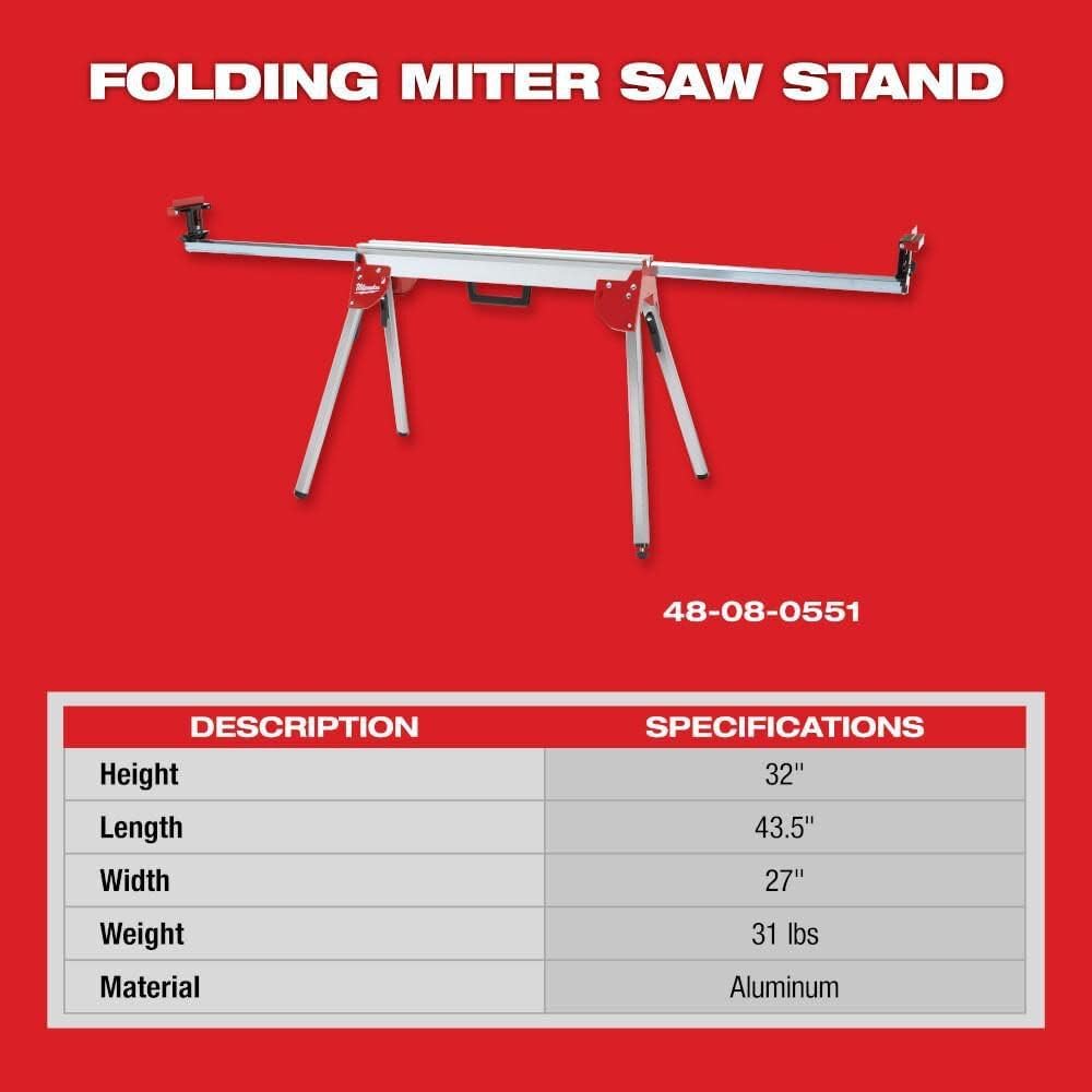 Milwaukee Electric Tool 40-08-0551 Aluminum Folding Miter Saw Stand