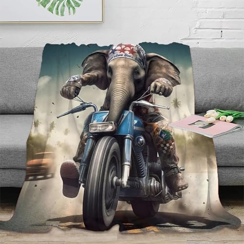 Couverture éléphant 3D en microfibre premium 180x200cm douce - 2