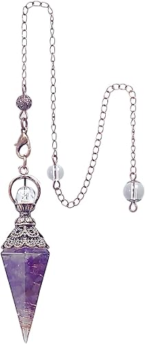 EDEN'S CALL Péndulo de punta de piedra de cristal de orgonita curativa para radiestesia hexagonal de resina Reiki, péndulo de adivinación, bronce,