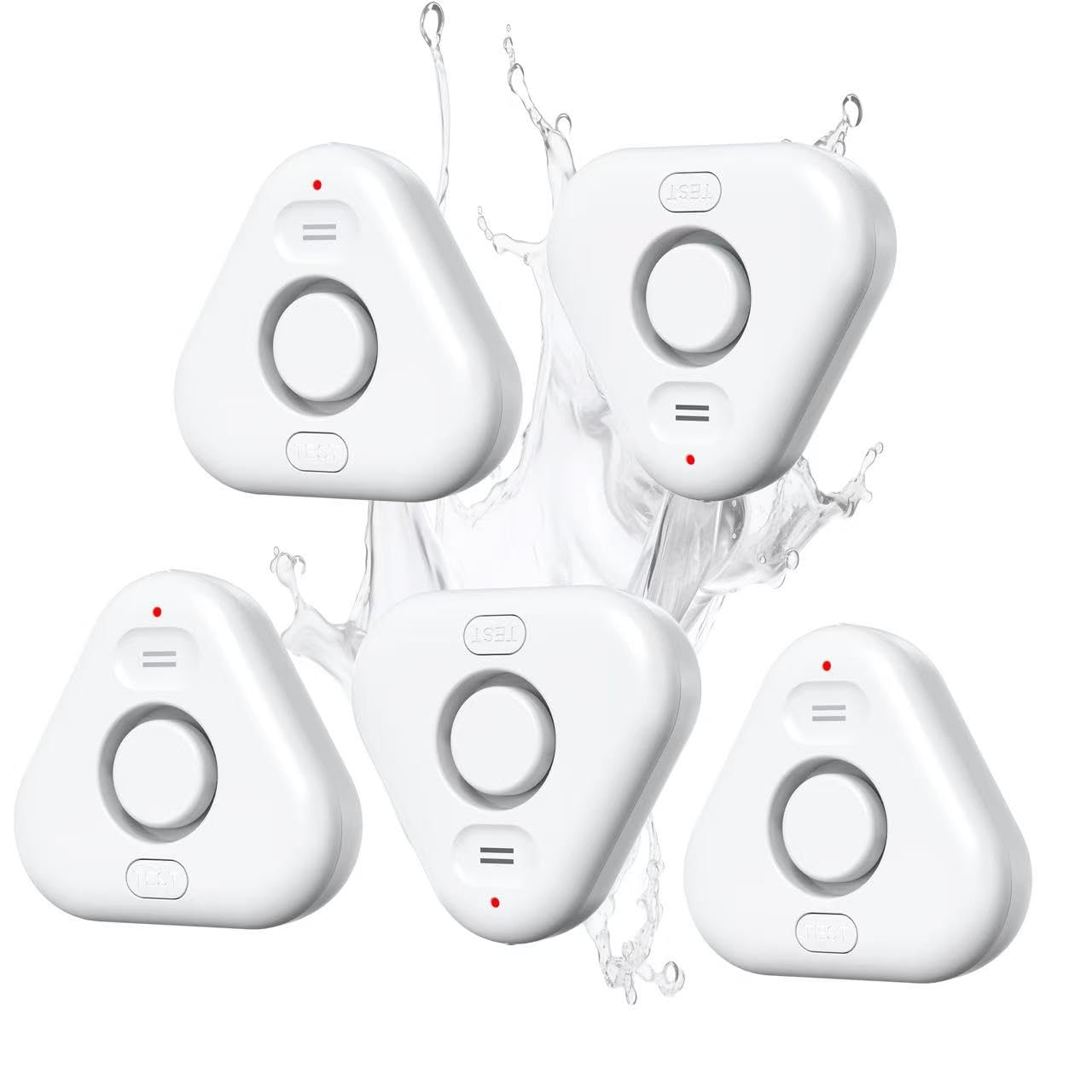 Photo 1 of 5 Pack Water Leak Detectors for Home, Stechro 4 Levels Adjustable Audio 0-120dB Water Sensor Alarm Leak Detector with Leak and Drip Alert, IP66 Water Leak Sensor for Basements Kitchen Sink Laundry