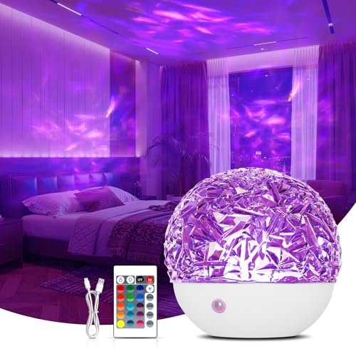 Fokky Galaxy Projector Night Light, 16 Colors Ocean Wave Projectors, Sensory Lights Ocean Lamp with Remote Control, Star Night Light Projector for Party/Gaming Room/Bedroom, Gifts for Women Her