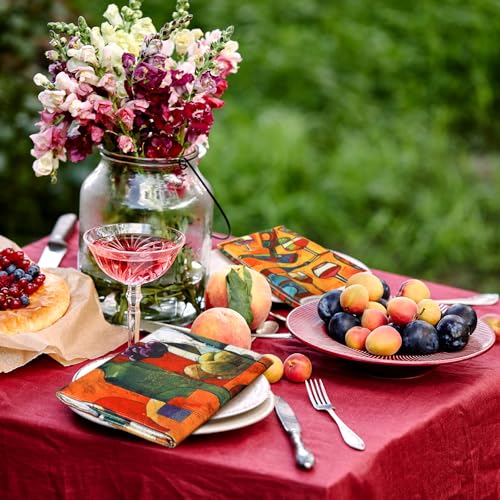 Image of Bencailor 6 Pcs Picasso Wine Kitchen Towels Decorative Sets Dish Towels Absorbent Fast Drying Hand Tea Vintage Hanging Reusable Cleaning Dishcloths for Cooking Farmhouse Bathroom Accessory